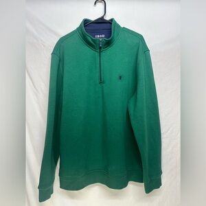 IZOD Men’s Advantage‎ Performance Stretch Green & Navy Quarter Zip Sweater XL